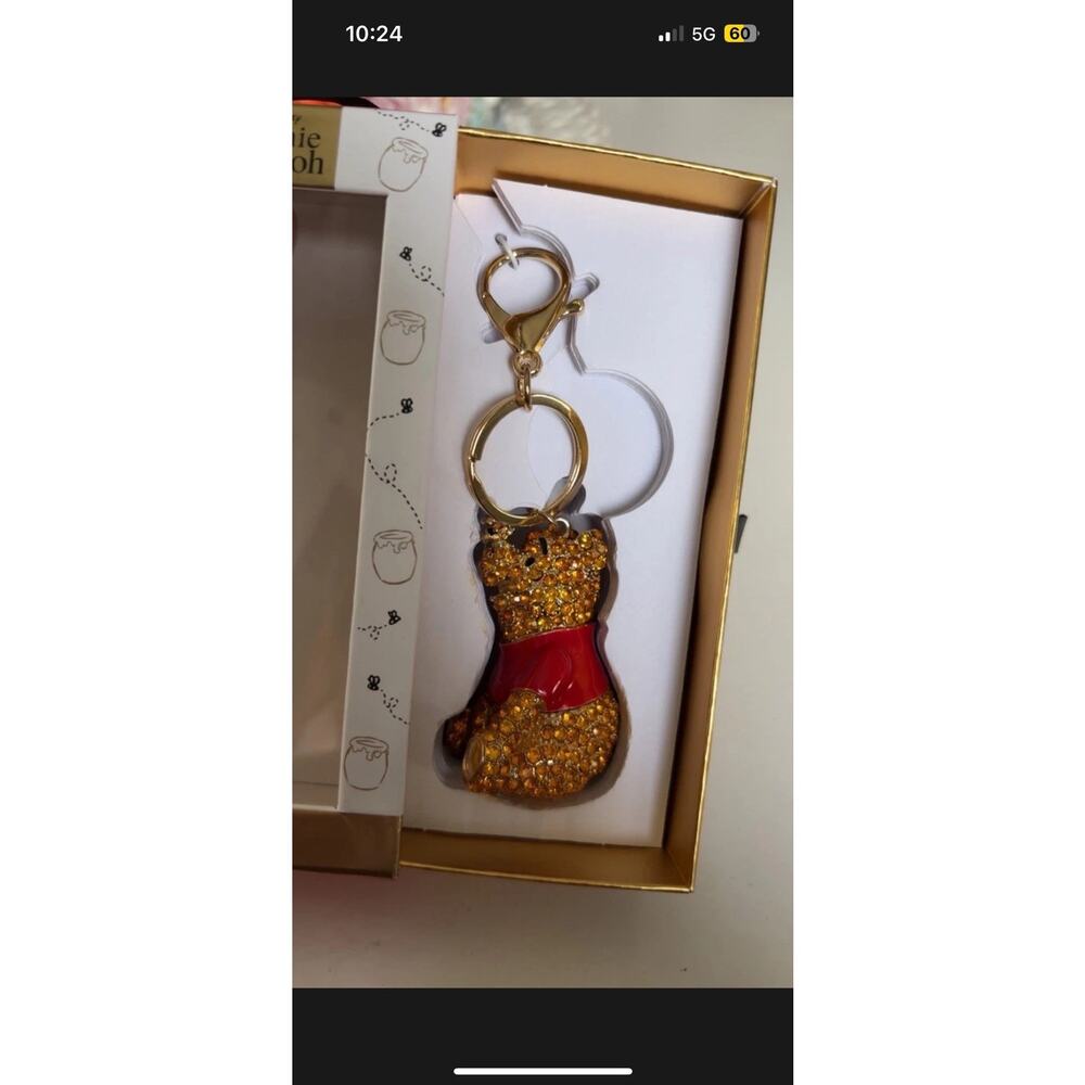 Disney / Jacmel Winnie the Pooh Pave Keychain / Bag Charm NEW - Picture 5 of 5